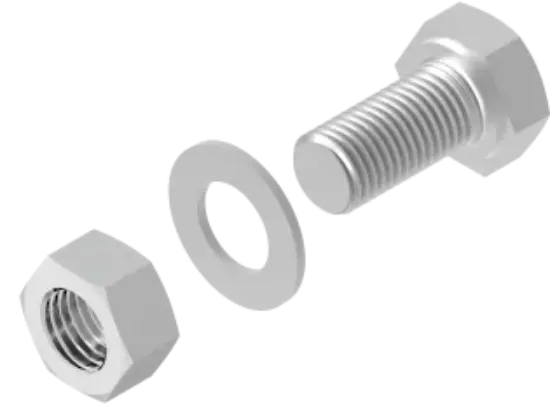 Зображення Болт + шайба + гайка (компл.)10x40 (651243)