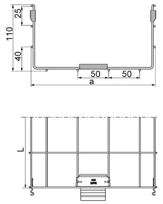 Зображення Лоток кабельний з дротяної сітки KDSZ100H110/3 (912410)