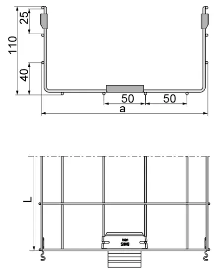 Зображення Лоток кабельний з дротяної сітки KDSZ200H110/3 (912420)